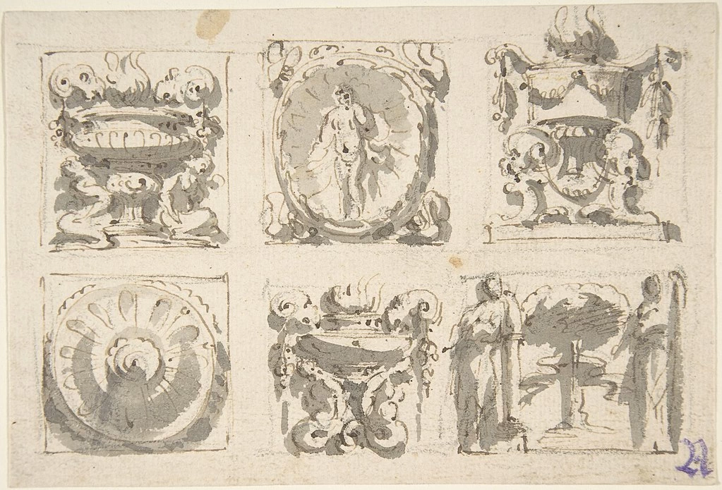 Sei disegni per la decorazione di rilievi rettangolari e orizzontali - Metropolitan Museum of Art, New York